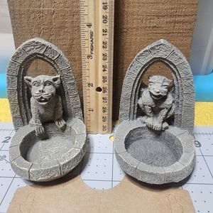 Set of 2 Resin Tealight Gargoyles